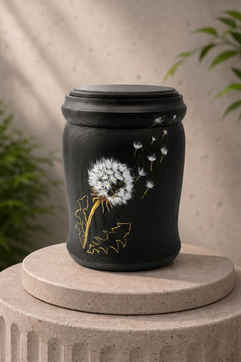 CL-499 30 201_Rhön_Esche_schwarz_handbemalt Pusteblume